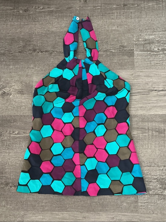Trina Turk Tops - Trina Turk Hexagon Print Halter Tank in Teal, Pink & Olive